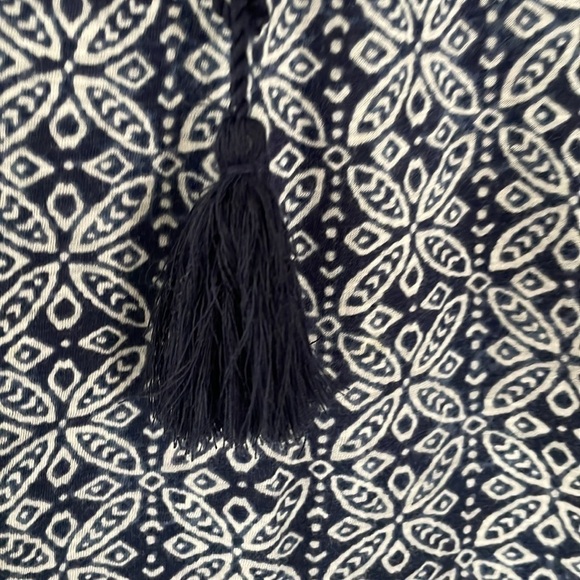 Lucky brand bohemian navy and white striped top in size large - Picture 4 of 7